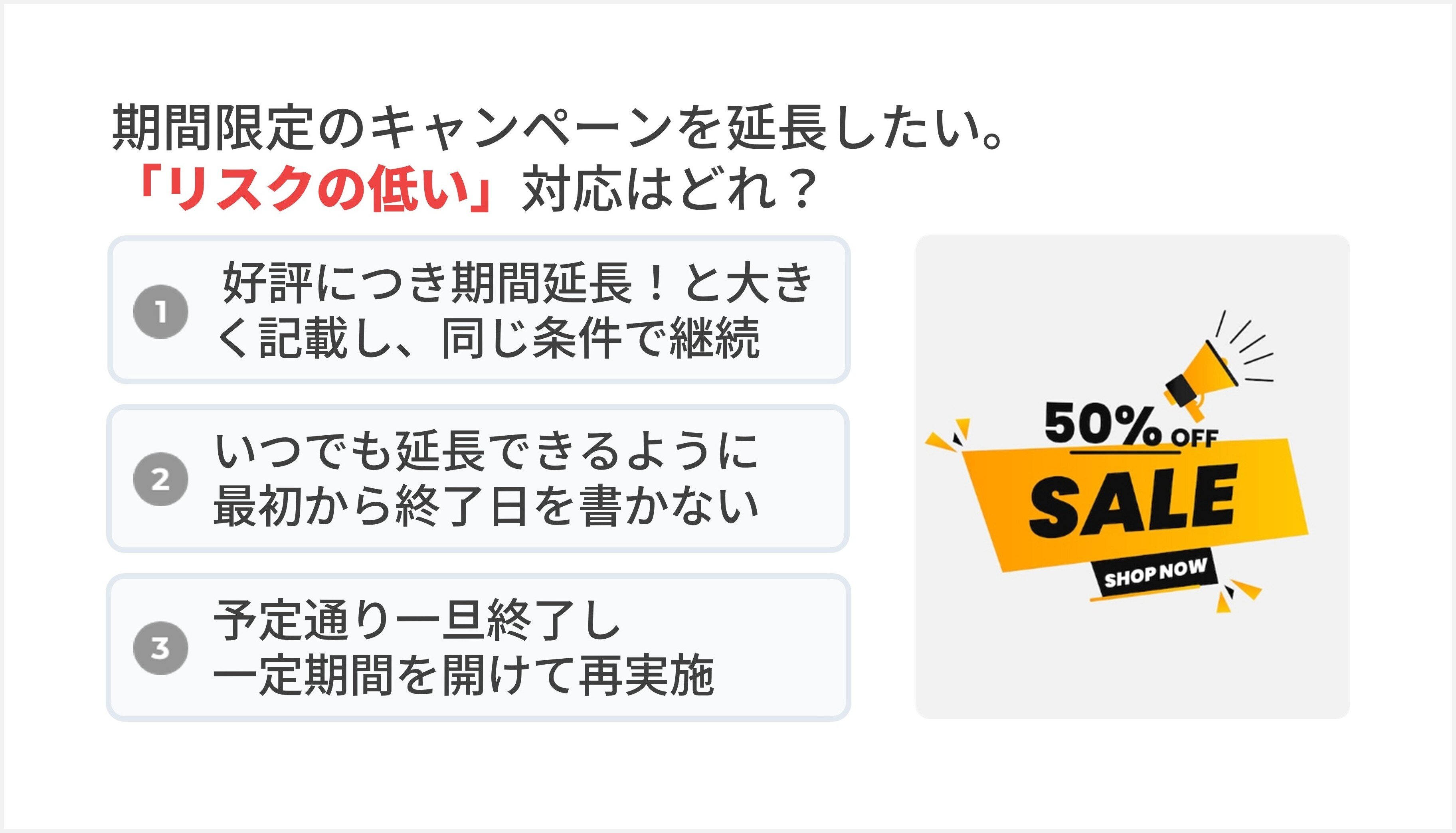 Q3：キャンペーンの「好評につき延長」
