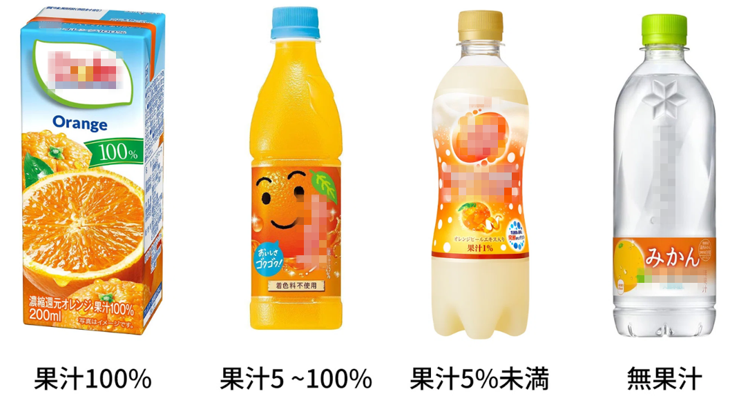 果汁表記のパッケージ比較