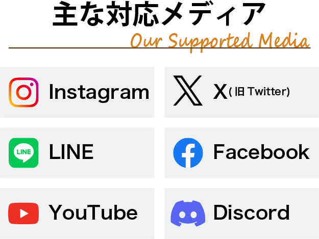 対応可能なSNSメディア例