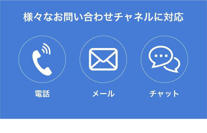 電話・メール・チャットなどマルチに対応